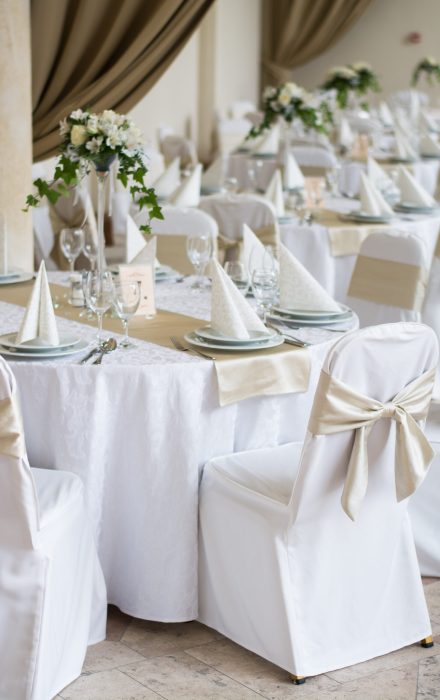Table set for an event party or wedding reception